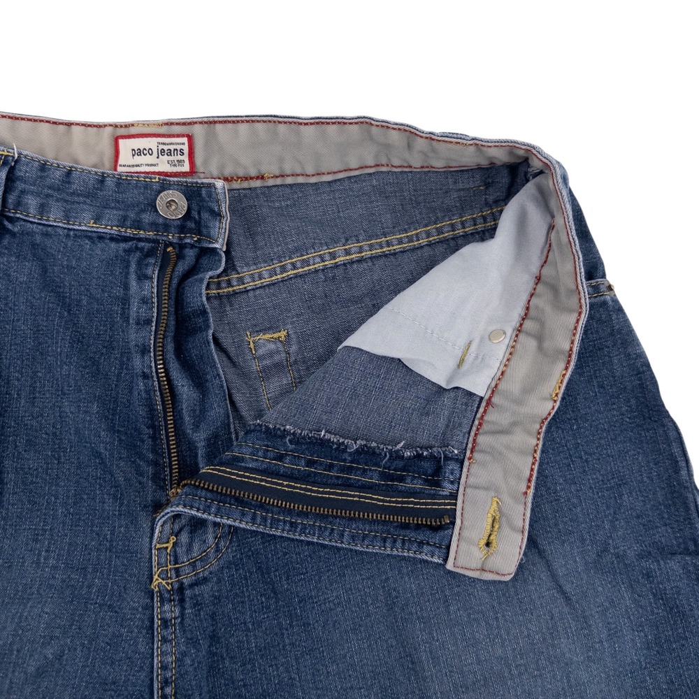 VTG Paco Jeans Mens 34 Denim Shorts Blue Relaxed Fit Y2K Streetwear Baggy Skate - Picture 5 of 12